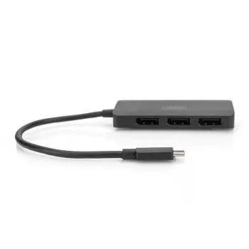 Digitus DS-45334 3-portowy hub wideo MST, USB-C na 3x DisplayPort, czarny