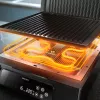 Philips 7000 series Grill kontaktowy, czarny, prostokątny, dotykowy, 220 °C, pokrywa na zawiasach, pokrywa z blokadą, 180°