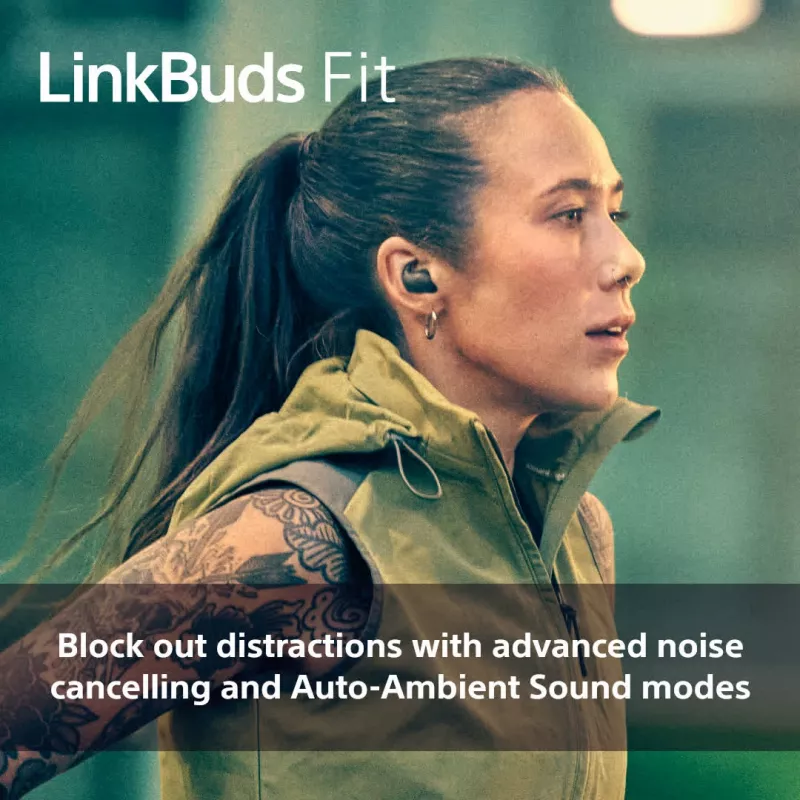 Bezprzewodowe słuchawki douszne Sony LinkBuds Fit WFLS910NB — Bluetooth, 20–20000 Hz, zasięg 10 m, 75 g, czarne
