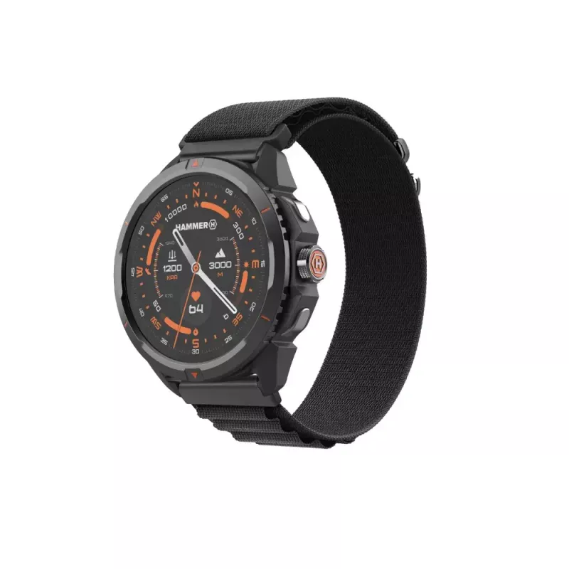 Smartwatch Hammer Hammer Watch 2 Czarny — 1,5-calowy AMOLED, GPS, wodoodporny, pomiar tętna, śledzenie aktywności