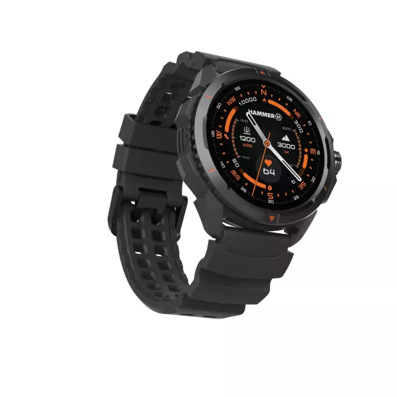 Smartwatch Hammer Hammer Watch 2 Czarny — 1,5-calowy AMOLED, GPS, wodoodporny, pomiar tętna, śledzenie aktywności