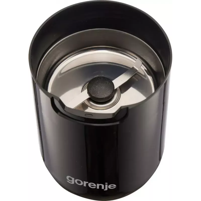Młynek do kawy Gorenje SMK150SB — silnik 150 W, pojemność na ziarna 45 g, ostrza ze stali nierdzewnej, czarny