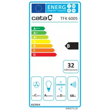 Okap teleskopowy do zabudowy CATA TFK 6005 X, stal nierdzewna, 60 cm, 390 m³/h, sterowanie mechaniczne, klasa energetyczna B, CSLED