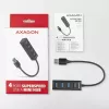 Axagon HUE-M1A 4x USB 3.2 Gen 1 MINI hub, metal, kabel USB-A 20 cm