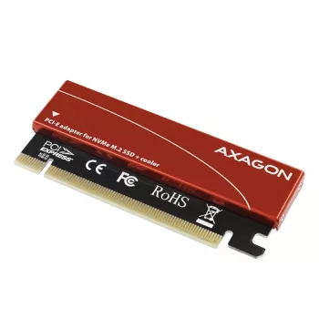 Axagon PCEM2-S PCIe x16 – adapter gniazda M.2 NVMe M-key, z pasywnym aluminiowym radiatorem