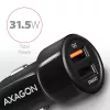 Ładowarka samochodowa Axagon PWC-QC5 do urządzeń mobilnych Telefon, Smartfon, Tablet, Uniwersalna Czarna Zapalniczka Szybkie ładowanie Auto