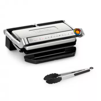 Grill kontaktowy Tefal OptiGrill + XL GC728D10, 2000 W, płyty nieprzywierające 800 cm², 9 programów, powierzchnia grzewcza 400×200 mm