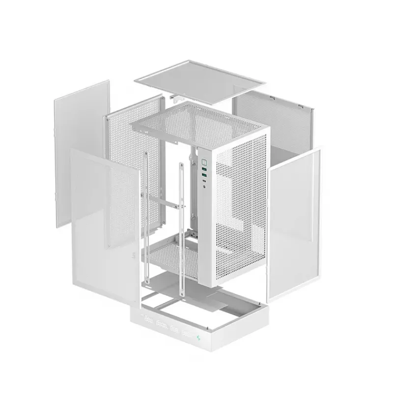 Obudowa PC DeepCool R-CH170-WHNPI0D-G-1 Tower biała, Mini-ATX, wyświetlacz LED, GPU 305 mm, chłodzenie CPU 172 mm