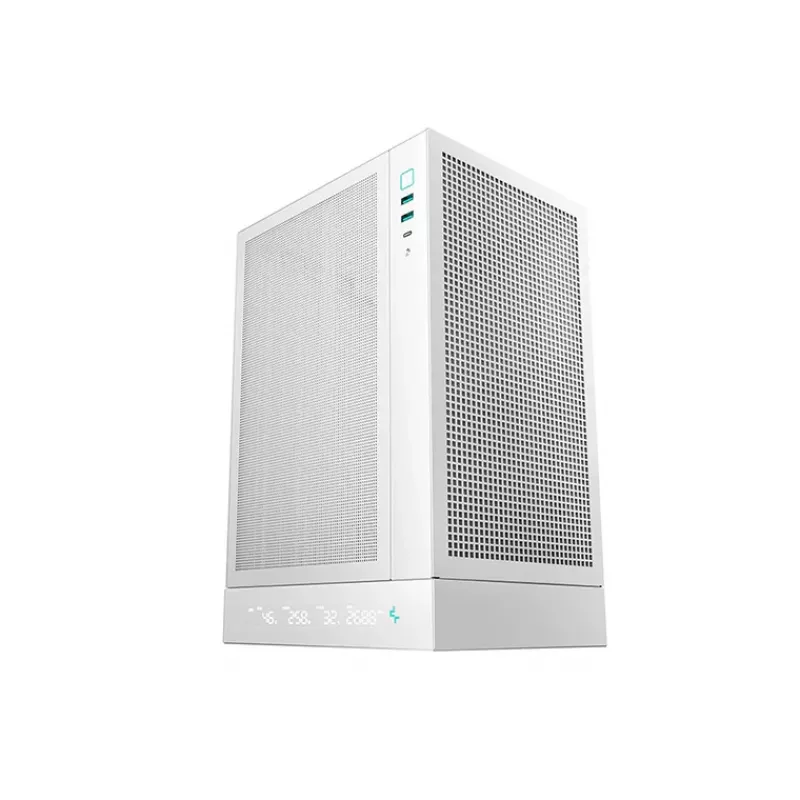 Obudowa PC DeepCool R-CH170-WHNPI0D-G-1 Tower biała, Mini-ATX, wyświetlacz LED, GPU 305 mm, chłodzenie CPU 172 mm
