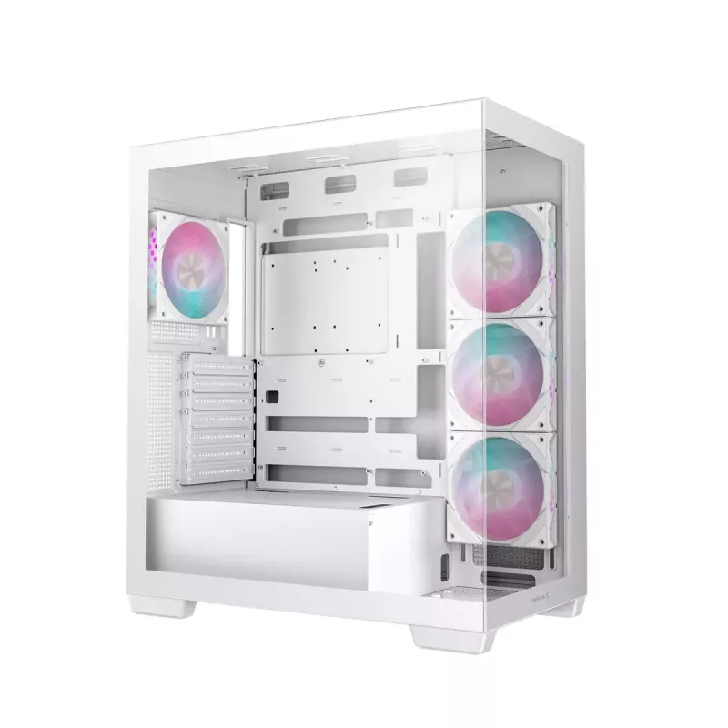 Obudowa PC DeepCool CG580 4F WH Midi Tower ATX/Micro ATX/ITX, hartowane szkło, 3×120mm + tylny 120mm wentylator, biała