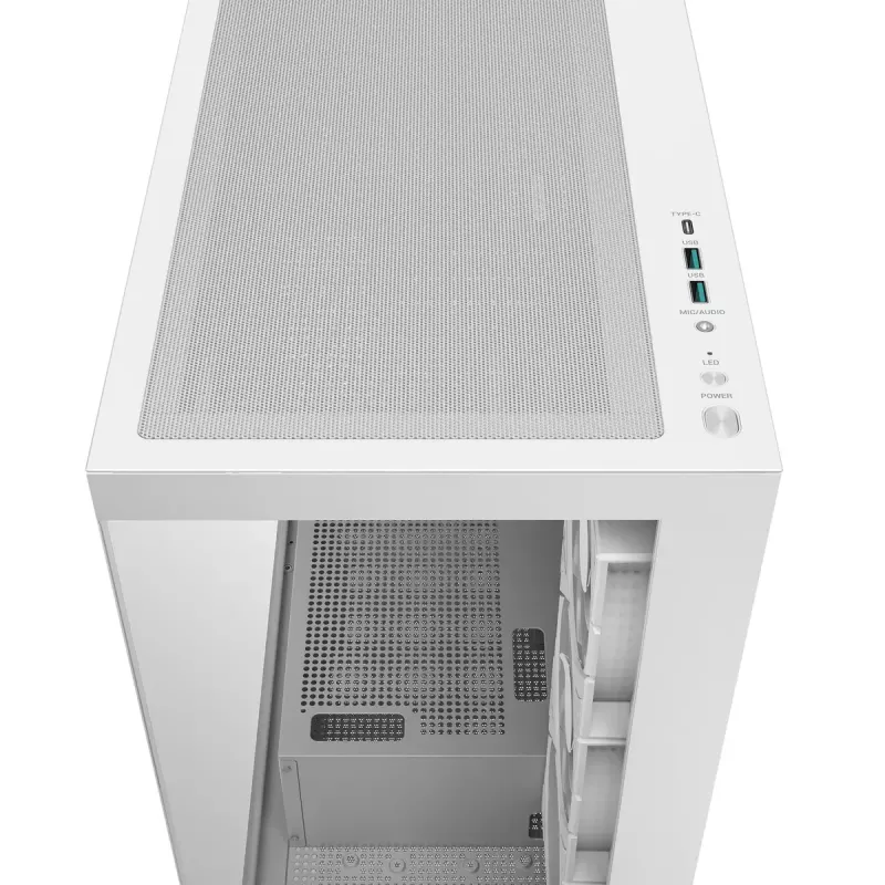 Obudowa PC DeepCool CG580 4F WH Midi Tower ATX/Micro ATX/ITX, hartowane szkło, 3×120mm + tylny 120mm wentylator, biała