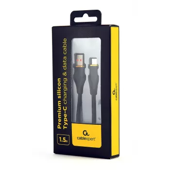 GEMBIRD Premium Silicon Type-C USB Charging And Data kabel, 1.5m - Czarny