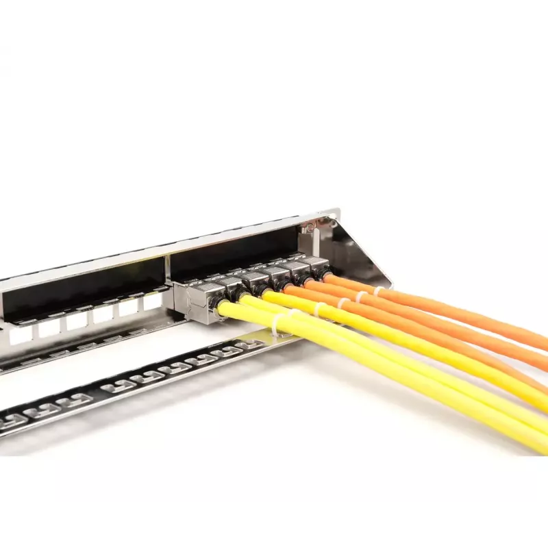 DIGITUS Modularny Panel Patchowy Galwanizowany - ekranowany 24-portowy 24-portowy zaślepka 1U montaż w szafie rack czarny RAL 9005