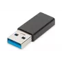 DIGITUS adapter USB Type-C, typ A na C M/Ż, 3A, 5Gb, wersja 3.0, czarny