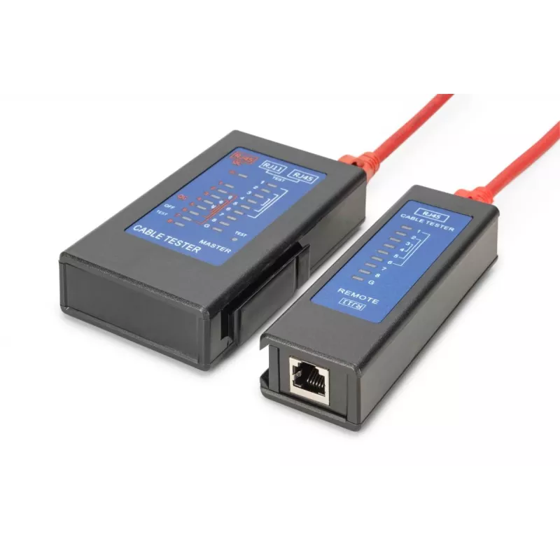 DIGITUS Tester kabli – tester jednostronny tester PoE z etui
