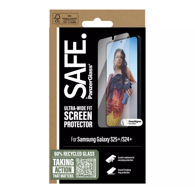 PanzerGlass SAFE. by ® Ochrona ekranu Samsung Galaxy S25+ | S24+ | Ultra-Wide Fit z EasyAligner