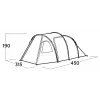 Namiot pięcioosobowy easy camp Hidra 5, zielony — kemping rodzinny, wspólne wnętrze, odporny na warunki atmosferyczne