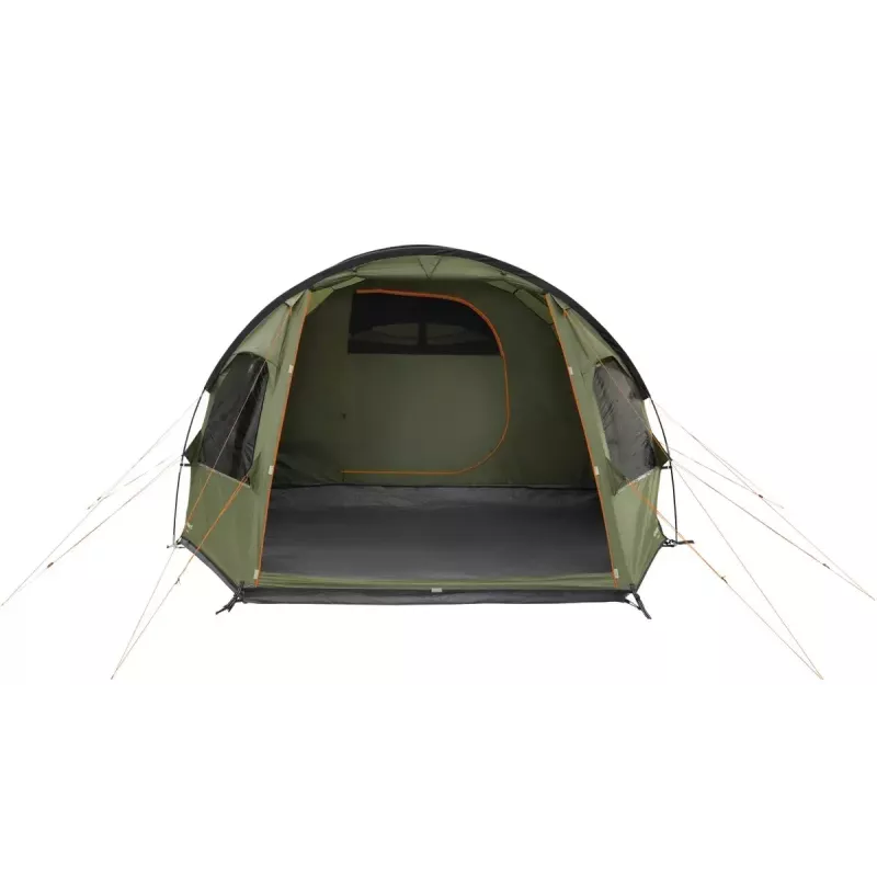Namiot pięcioosobowy easy camp Hidra 5, zielony — kemping rodzinny, wspólne wnętrze, odporny na warunki atmosferyczne