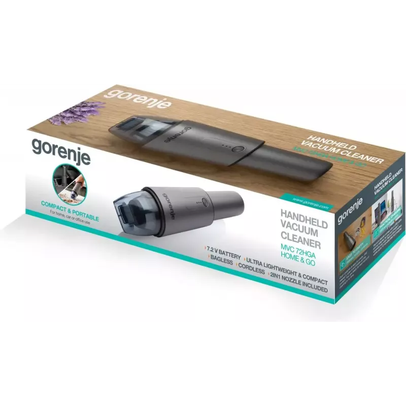 Gorenje MVC72HGA odkurzacz ręczny Szary Bezworkowy