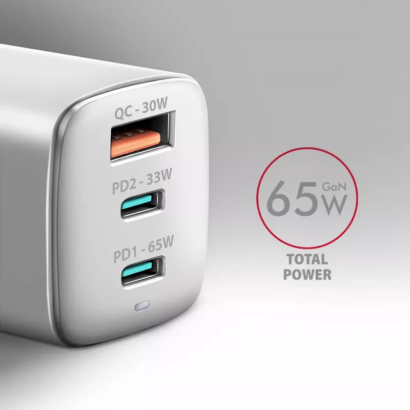 Ładowarka sieciowa Axagon ACU-DPQ65W PD3.0 & QC4+ 3x WYJŚCIA 65W