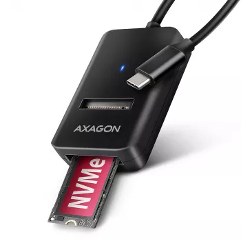 Adapter Axagon ADM2-CM USB-C M.2 NVMe SATA 10Gbps Czarny