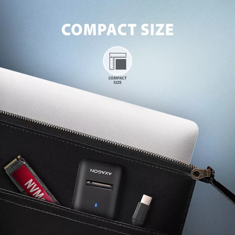 Adapter Axagon ADM2-CM USB-C M.2 NVMe SATA 10Gbps Czarny