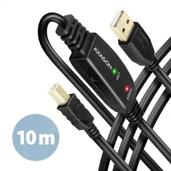 Axagon ADR-210B USB 2.0 A-M -> B-M aktywny kabel łączący/repeater 10m
