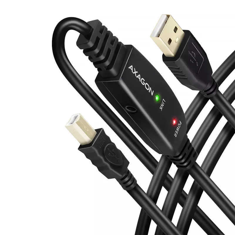 Axagon ADR-210B USB 2.0 A-M -> B-M aktywny kabel łączący/repeater 10m