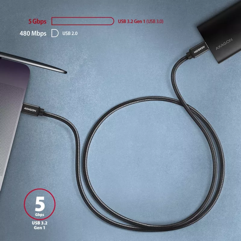 Axagon BUCM3-CM30AB SPEED USB-C <> USB-C 3.2 Gen 1 kabel 3 m