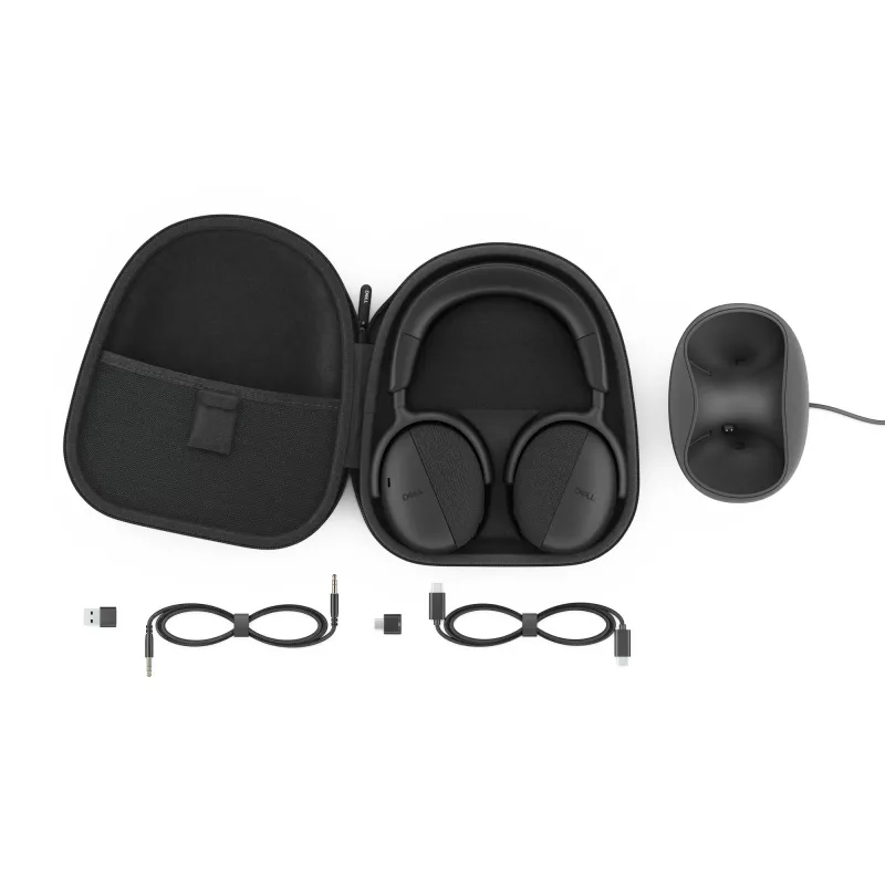 DELL Pro Premium Bezprzewodowy Zestaw Słuchawkowy ANC - WL7024, Przewodowy i Bezprzewodowy, Rozmowy/Muzyka, 20 - 20000 Hz, 297 g, Zestaw słuchawkowy, Czarny