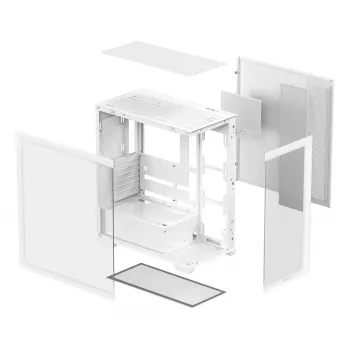 Obudowa PC DeepCool CG580 WH Biała — ATX/mATX/ITX, hartowane szkło, obsługuje wentylatory 120/140 mm, 3,5 cala×2, 2,5 cala×3, USB 3.2 Gen1