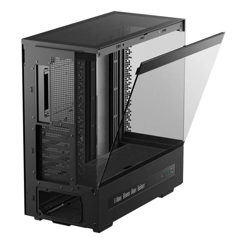 Obudowa PC DeepCool CH690 DIGITAL Tower Czarna — ATX/Micro-ATX/Mini-ITX, wyświetlacz LCD, 3 wnęki 2,5 cala + 1 wnęka 3,5 cala, GPU do 450 mm, chłodzenie CPU do 182 mm