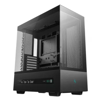 Obudowa PC DeepCool CH690 DIGITAL Tower Czarna — ATX/Micro-ATX/Mini-ITX, wyświetlacz LCD, 3 wnęki 2,5 cala + 1 wnęka 3,5 cala, GPU do 450 mm, chłodzenie CPU do 182 mm