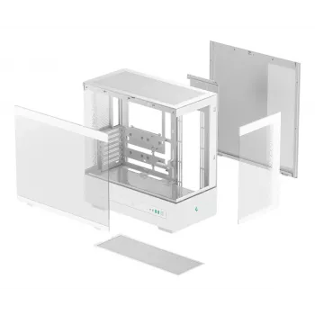 Obudowa PC DeepCool CH690 Tower White — wsparcie ATX/microATX, wyświetlacz LCD, 3x wnęka 2,5 cala, 1x 3,5 cala, GPU do 450 mm, wysokość chłodzenia CPU 182 mm