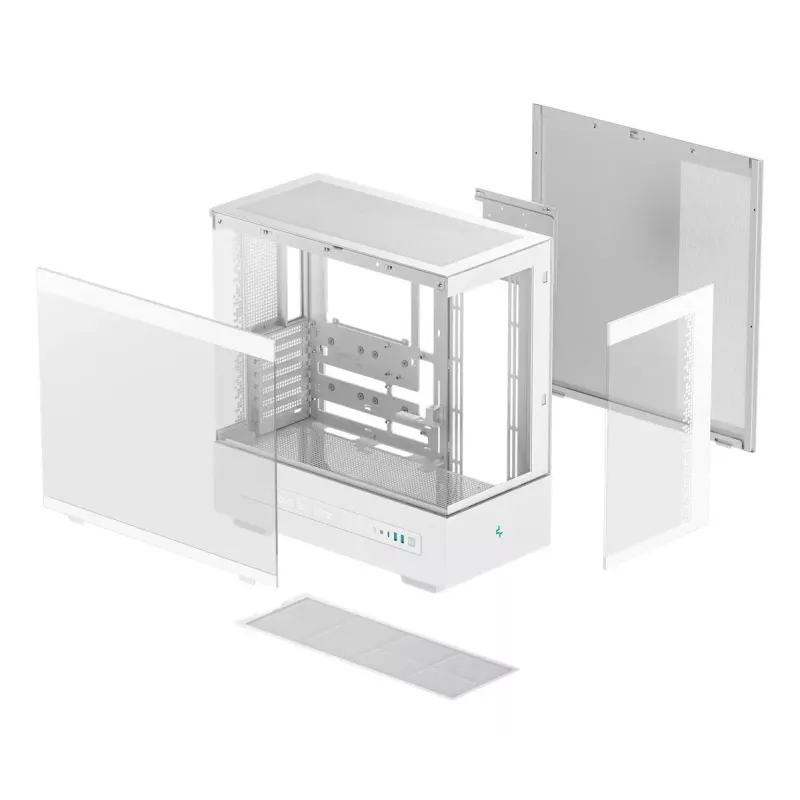 Obudowa PC DeepCool CH690 Tower White — wsparcie ATX/microATX, wyświetlacz LCD, 3x wnęka 2,5 cala, 1x 3,5 cala, GPU do 450 mm, wysokość chłodzenia CPU 182 mm