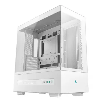 Obudowa PC DeepCool CH690 Tower White — wsparcie ATX/microATX, wyświetlacz LCD, 3x wnęka 2,5 cala, 1x 3,5 cala, GPU do 450 mm, wysokość chłodzenia CPU 182 mm