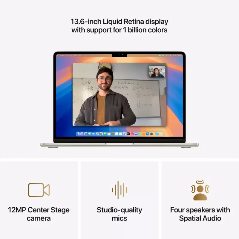 Laptop Apple MacBook Air 13 cali M4 10‑rdzeniowy CPU 8‑rdzeniowy GPU 16GB RAM 256GB SSD macOS