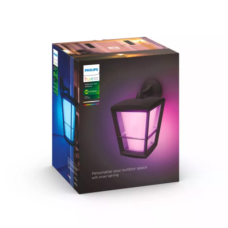 Smart wall light Philips Hue White and colour ambience Econic Outdoor Wall Light