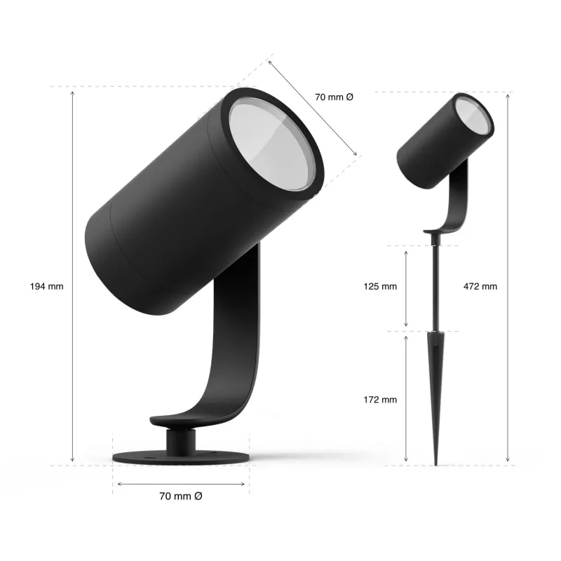 Philips Hue biały and colour ambience Lily zewnętrzny reflektor punktowy
