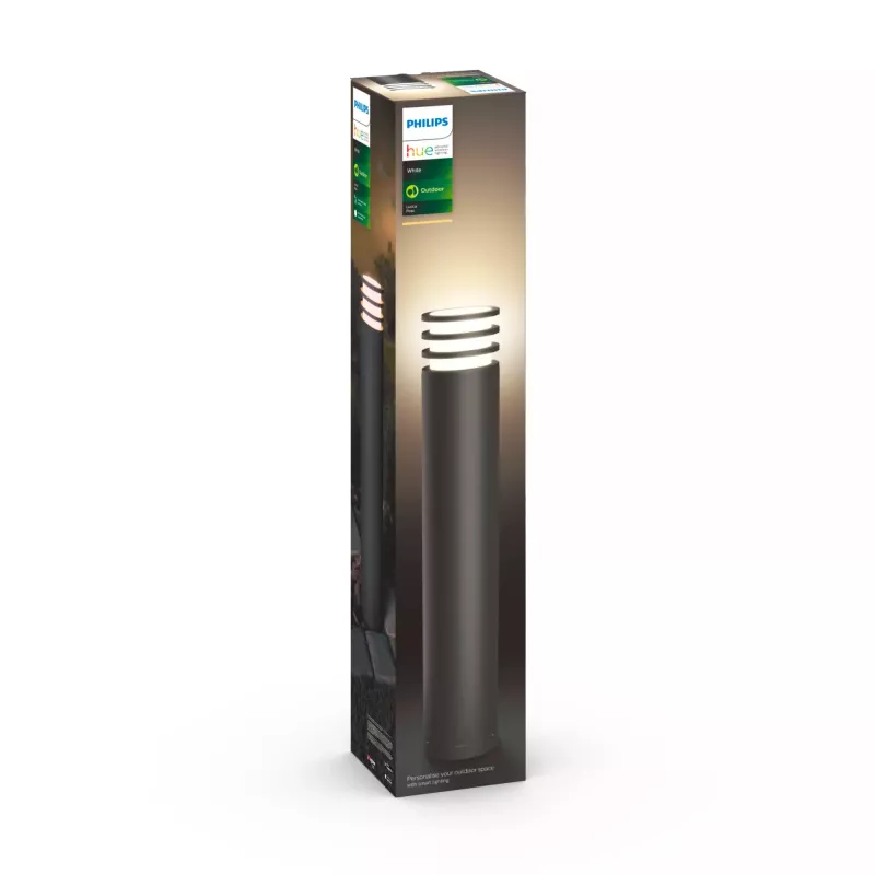Inteligentne oświetlenie cokołowe Philips Hue White Lucca Outdoor post 1740393P0