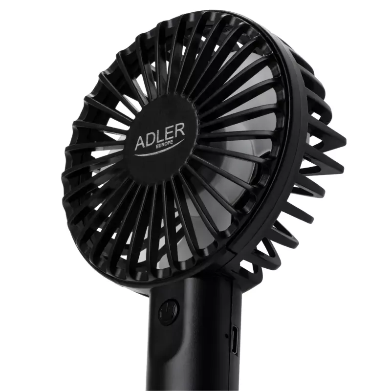 Wentylator biurkowy Adler AD 7338 Mini USB — średnica 7 cm, 3 prędkości, czarny