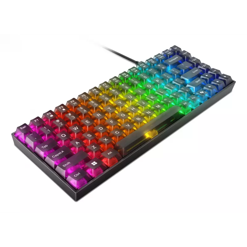 Mechaniczna klawiatura gamingowa Lenovo Legion K510 Mini Pro 75% US English, 84 klawisze, RGB, USB, kabel 1,8 m, czarno-przezroczysta