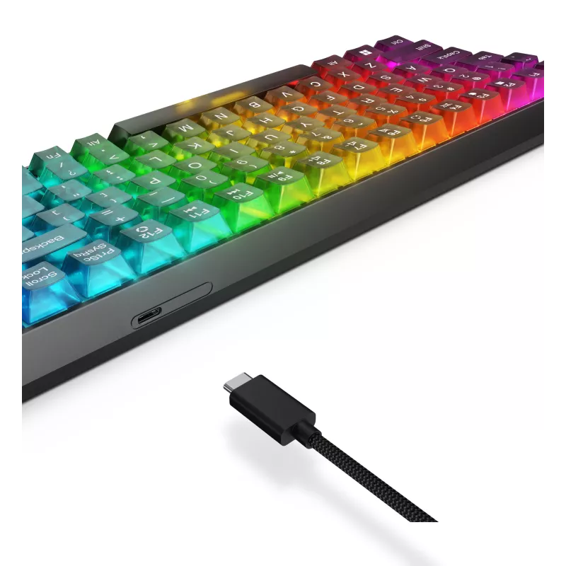 Mechaniczna klawiatura gamingowa Lenovo Legion K510 Mini Pro 75% US English, 84 klawisze, RGB, USB, kabel 1,8 m, czarno-przezroczysta