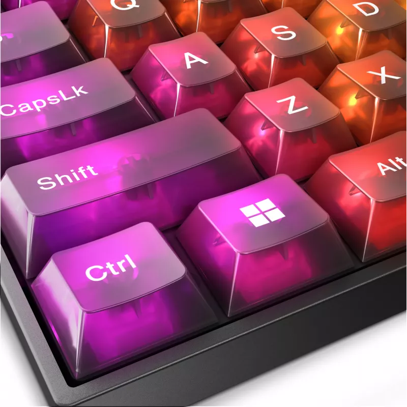Mechaniczna klawiatura gamingowa Lenovo Legion K510 Mini Pro 75% US English, 84 klawisze, RGB, USB, kabel 1,8 m, czarno-przezroczysta