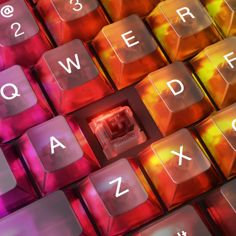 Mechaniczna klawiatura gamingowa Lenovo Legion K510 Mini Pro 75% US English, 84 klawisze, RGB, USB, kabel 1,8 m, czarno-przezroczysta