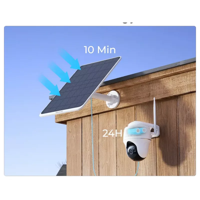 Panel słoneczny Reolink SP3-W 12W 6V USB-C IP65 zewnętrzny, 360° w poziomie, 90° w pionie, kabel 4 m, technopolimer, biały
