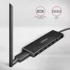 Hub USB Axagon HUE-F7A 7x USB 3.2 Gen 1 ALU FLAT micro power IN 1m USB-A USB 3.2 Gen 1 (3.1 Gen 1) Type-A 5000 Mbit/s Czarny