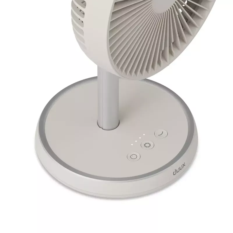 Wentylator stojący Duux Rize Flex 21 cm, 4 prędkości, oscylacja, 10 W, greige