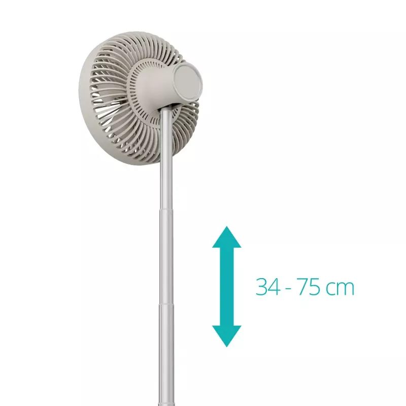 Wentylator stojący Duux Rize Flex 21 cm, 4 prędkości, oscylacja, 10 W, greige