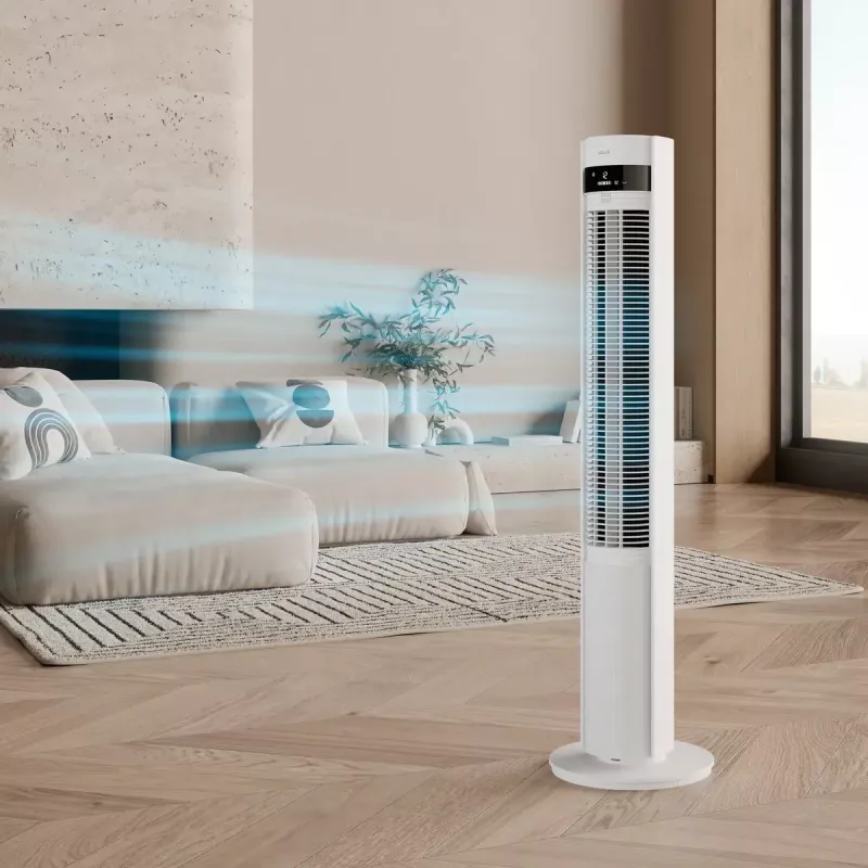 Wentylator wieżowy Duux Elevate DXTF02 — średnica 29 cm, 12 prędkości, oscylacja, 4–40 W, biały